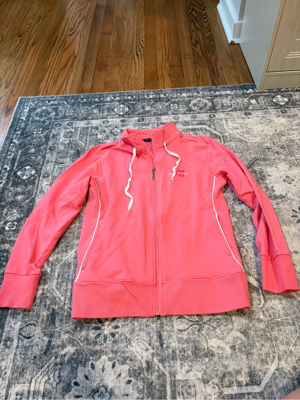 Women’s smoky mountains pink 95% cotton Zip-Up Hoodie with Drawstring